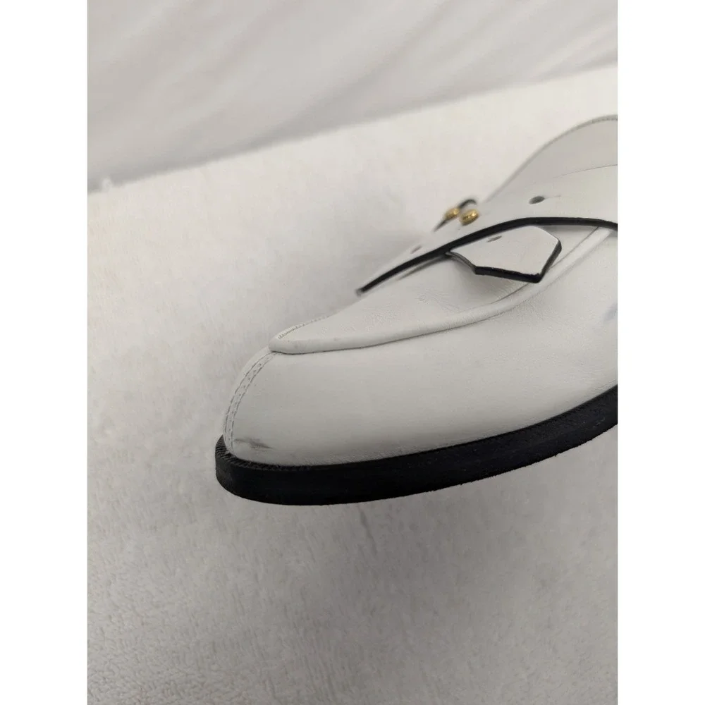 Frame Le Sweetzer Slides Womens 38.5 (7.5 US) White Leather Slide On Mule Flats